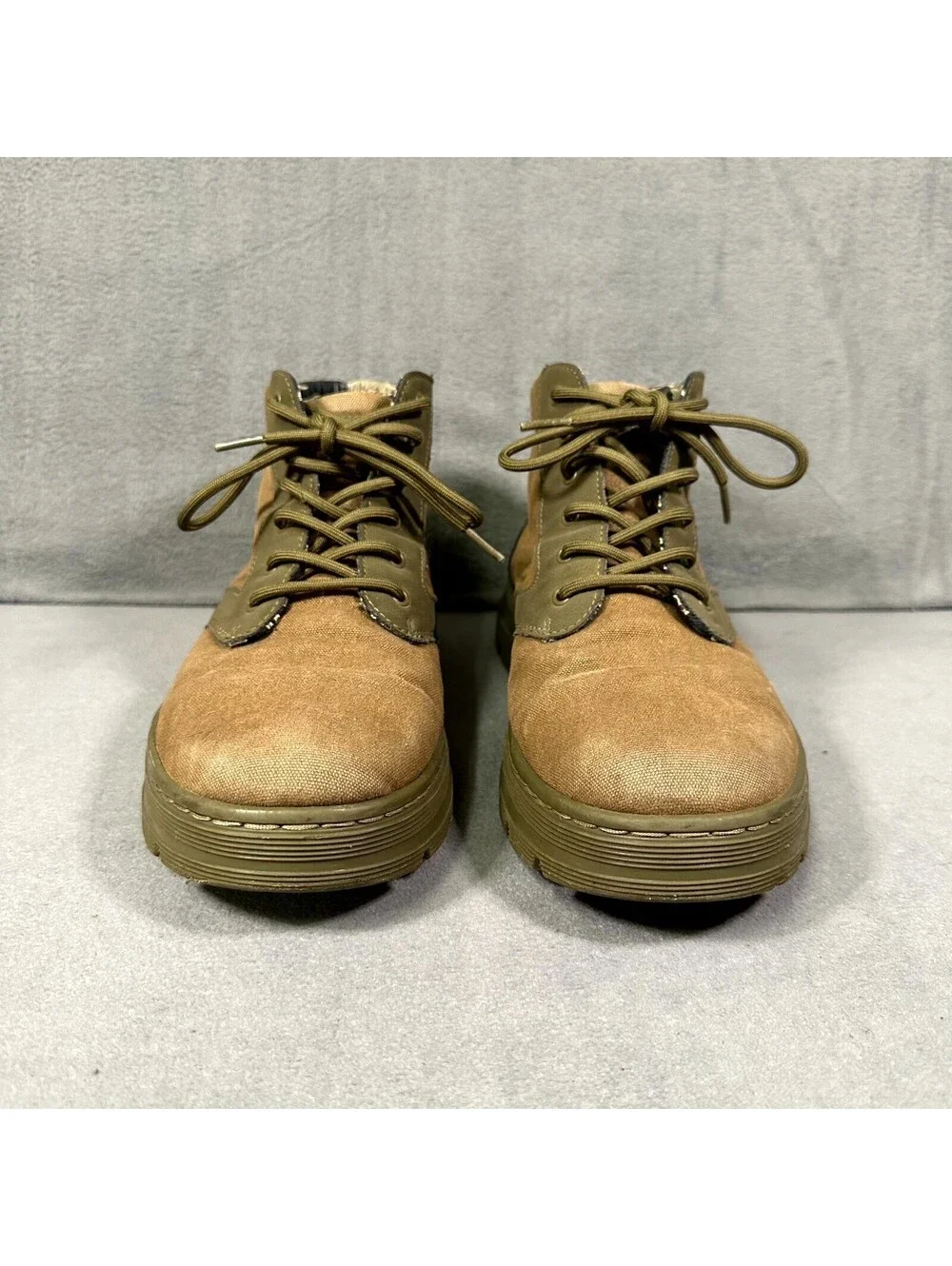 Dr. Martens Bonny II Boots Unisex M10/W11 Khaki Green Canvas Lace Up Utility